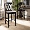Baxton Studio Calista Grey Upholstered and Espresso Wood 2-Piece Bar Stool Set 167-10854 - alternate 5